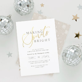 Convite Fazer Dourado e branco Espíritos brilhantes Festa