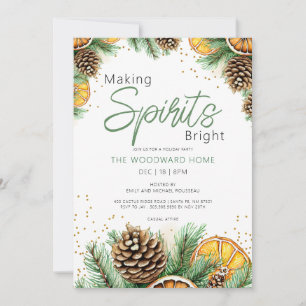 Convite Fazer Espirita Bright Citrus Pine Foliday Party
