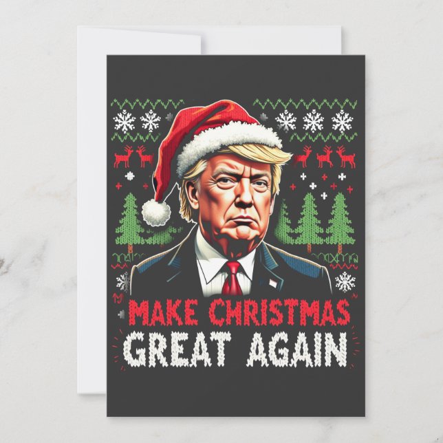 Convite Fazer Excelente De Natal Novamente Feio Trump Do S (Frente)