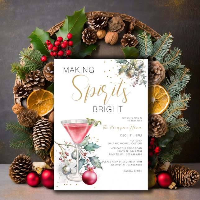 Convite Fazer Spirita Brilhante Festa de Ano Novo (Criador carregado)