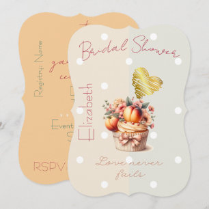 Convite Fé Feminina Pastel Frutas Floral Laço Cupcake Cora