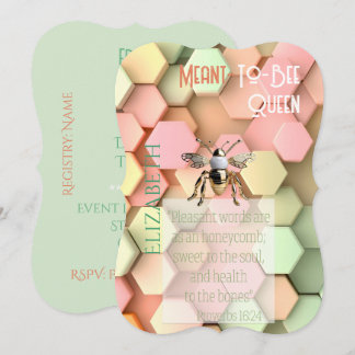 Convite Fé Moderna Pêssego Rosa Amarelo Verde Colmeia Dour
