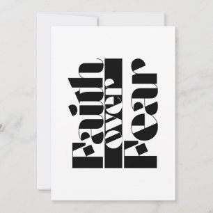 Convite Fé sobre o medo do Typo Inspiracional Cristão Retr