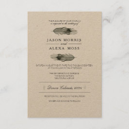 Convite Feather Watercolor | Casamento Elegante Boho