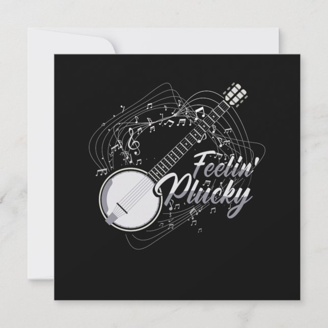 Convite Feelin Plucky Banjo Bluegrass Country Music Gift (Frente)
