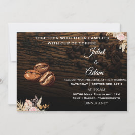 Convite feijão boho moderno e elegante Casamento de café