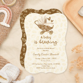 Convite Feijão Russo Um Bebê está criando Chá de fraldas