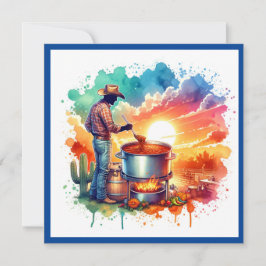 Convite Feijões ou Sem Feijão Cozinhar Chili Cowboy 1 Pers