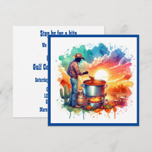 Convite Feijões ou Sem Feijão Cozinhar Chili Cowboy 1 Pers