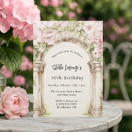 Convite Feira cor-de-rosa faz aniversário de luxo bege
