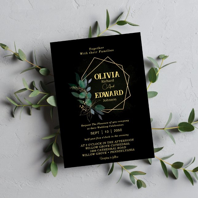 Convite Feira verde armada, casamento negro (Criador carregado)