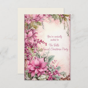 Convite Feiras de Natal Rosa Fusíveis Festa de Natal Anual