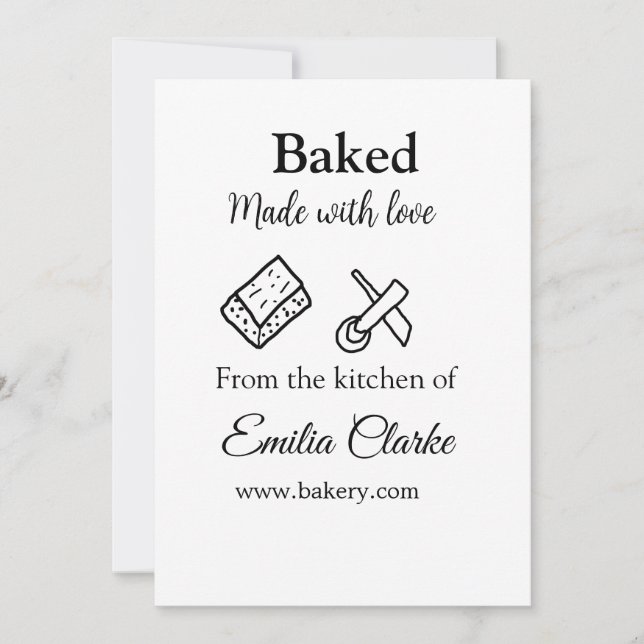 Convite Feita com amor, empresa de padaria adiciona textur (Frente)