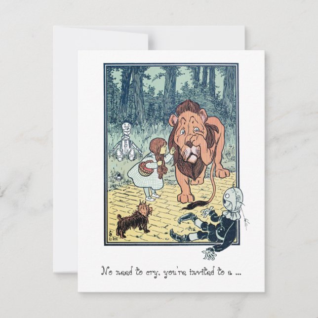 Convite Feiticeiro de Oz. Dorothy, Festa de aniversário (Frente)