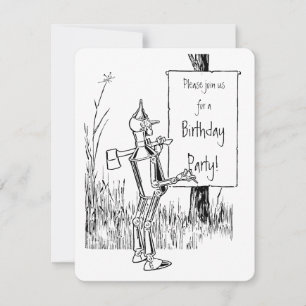 Convite Feiticeiro de Oz. Tinman e Lion Birthday