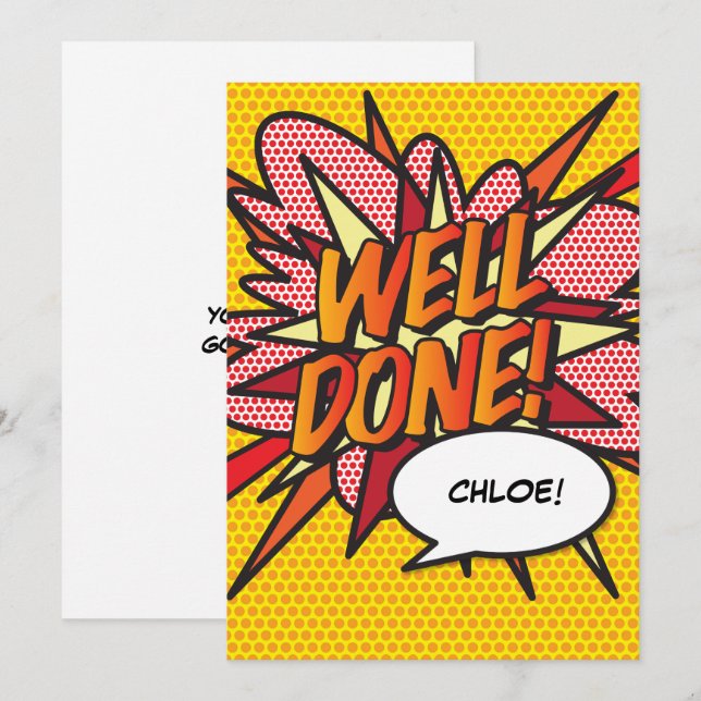 Convite FEITO COM SUCESSO História em Quadrinhos Pop Art (Frente/Verso)