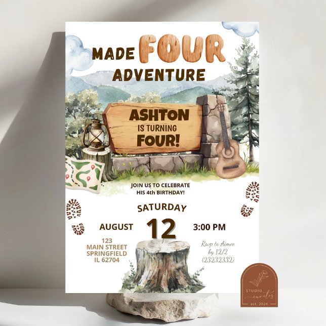 Convite Feito QUATRO Aniversário de Aventuras nas Matas (Criador carregado)