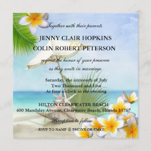 Convite feito sob encomenda do casamento da praia