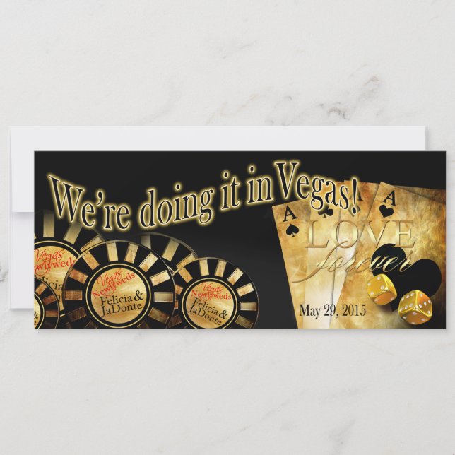 Convite Felicia Champagne Brilho Las Vegas Casamento Delux (Frente)