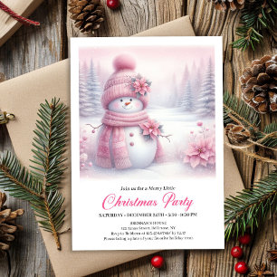 Convite Felicidade Boneca de Neve Rosa Comestível Natal 