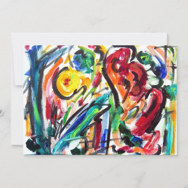 Convite "Felicidade Cardíaca" de abstrato (Frente)