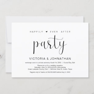 Convite Felicidade eterna após a fuga romântica, Minimalis