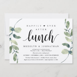 Convite Felicidade Eterna Após o Almoço, Casamento Rústico