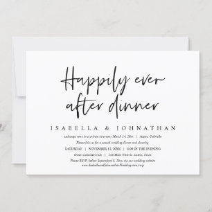 Convite Felicidade Eterna Após o Jantar, Casamento Intimo
