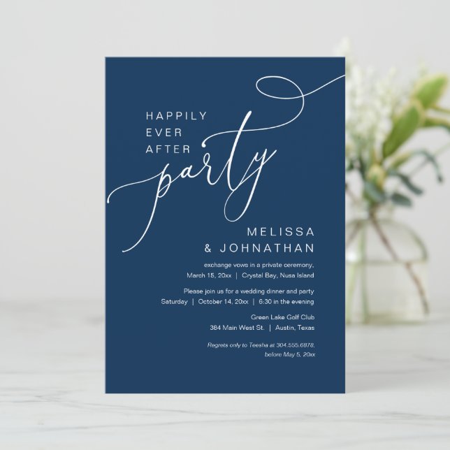 Convite Felicidade Eterna Depois do Casamento Fuga da Fest (Em pé/Frente)