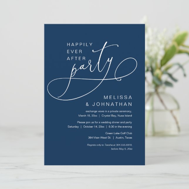 Convite Felicidade Eterna Depois do Casamento Fuga de Noiv (Em pé/Frente)