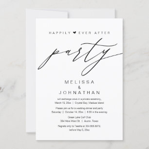 Convite Felicidade Eterna, Festa de Casamento Intimo