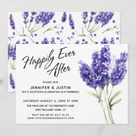 Convite Felicidade Eterna Flores de Lavanda em Aquarela