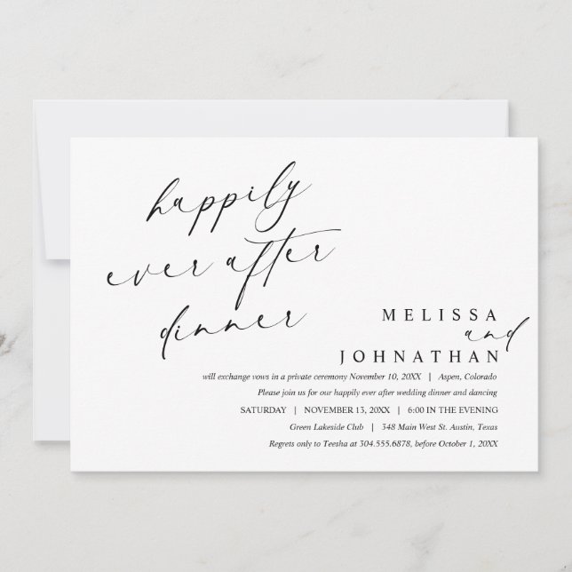 Convite Felicidade Eterna Jantar e Dança  (Frente)