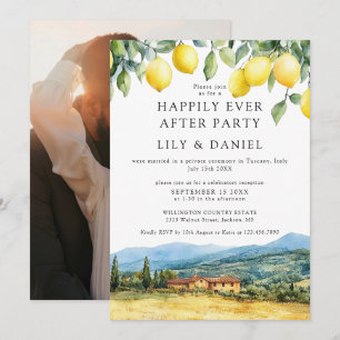 Convite Felicidade Eterna Limões Tuscany Foto Casamento