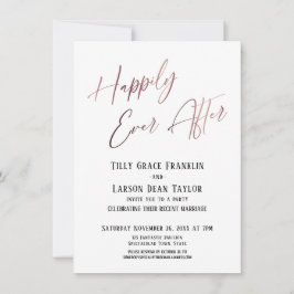 Convite Felicidade Eterna Rosa Dourado Elegante Casamento 