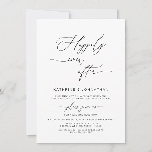 Convite Felicidade Para Sempre, fonte Preta, Festa de Elop (Frente)