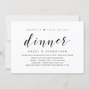 Convite Felicidade Para Sempre, Jantar de Casamento Intimo