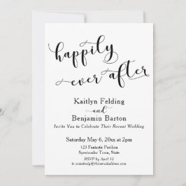 Convite Felicidade para Sempre Recepção Preto e Branco