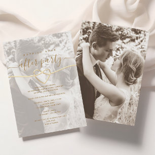 Convite Felicidade Simples Após o Casamento Recepção Foto
