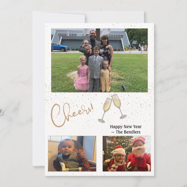 Convite Felicidades! 3 Placa de Anos novos Fotográficos (Frente)