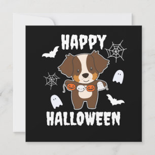 Convite Felicidades de Halloween do Australian Shepherd Fa