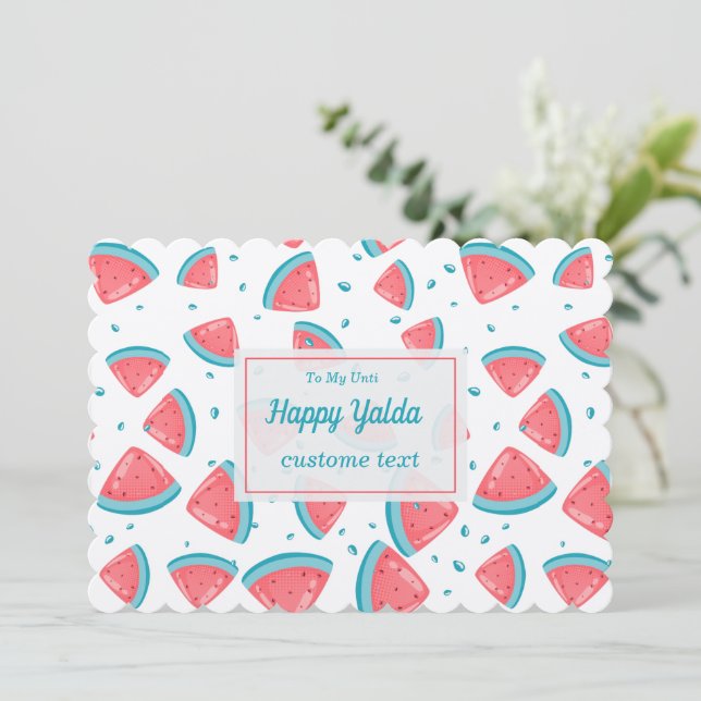 Convite Felicitações à Noite de Yalda Feliz (Em pé/Frente)