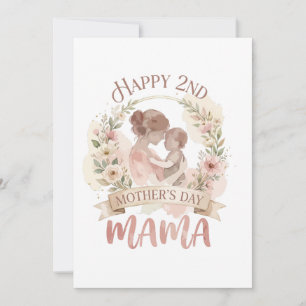 Convite Feliz 2º Dia das Mães Mamãe para Homens Mulheres C