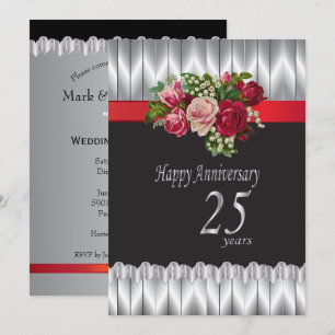 Convite Feliz 25º Aniversário de Bodas de Prata