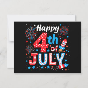 Convite Feliz 4 de julho Bandeira Americana Patriótica EUA