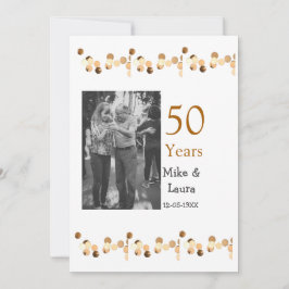 Convite Feliz 50º aniversário adicionar nome do casal data