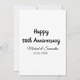 Convite Feliz 50º aniversário adicionar nome do casal data