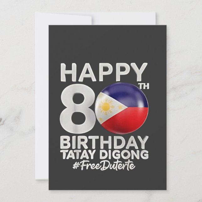 Convite Feliz 80 Birthday Tatay Digong Duterte PRRD (Frente)