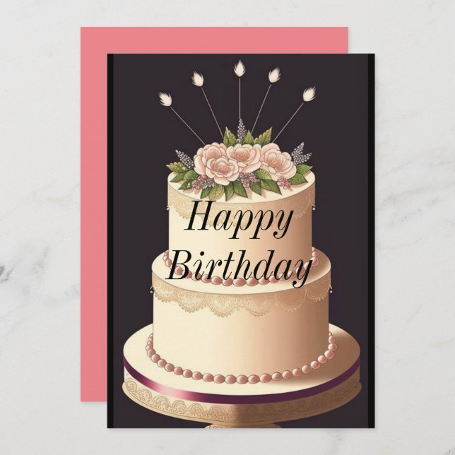 Convite Feliz aniversário (Frente/Verso)