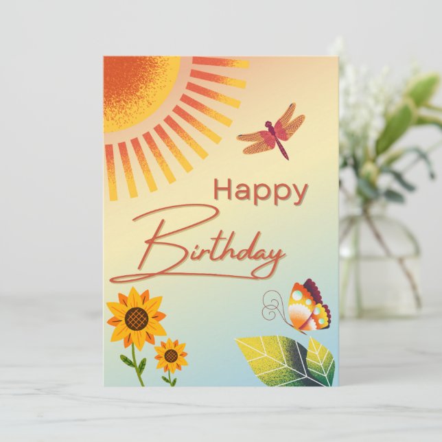 Convite Feliz Aniversário (Em pé/Frente)